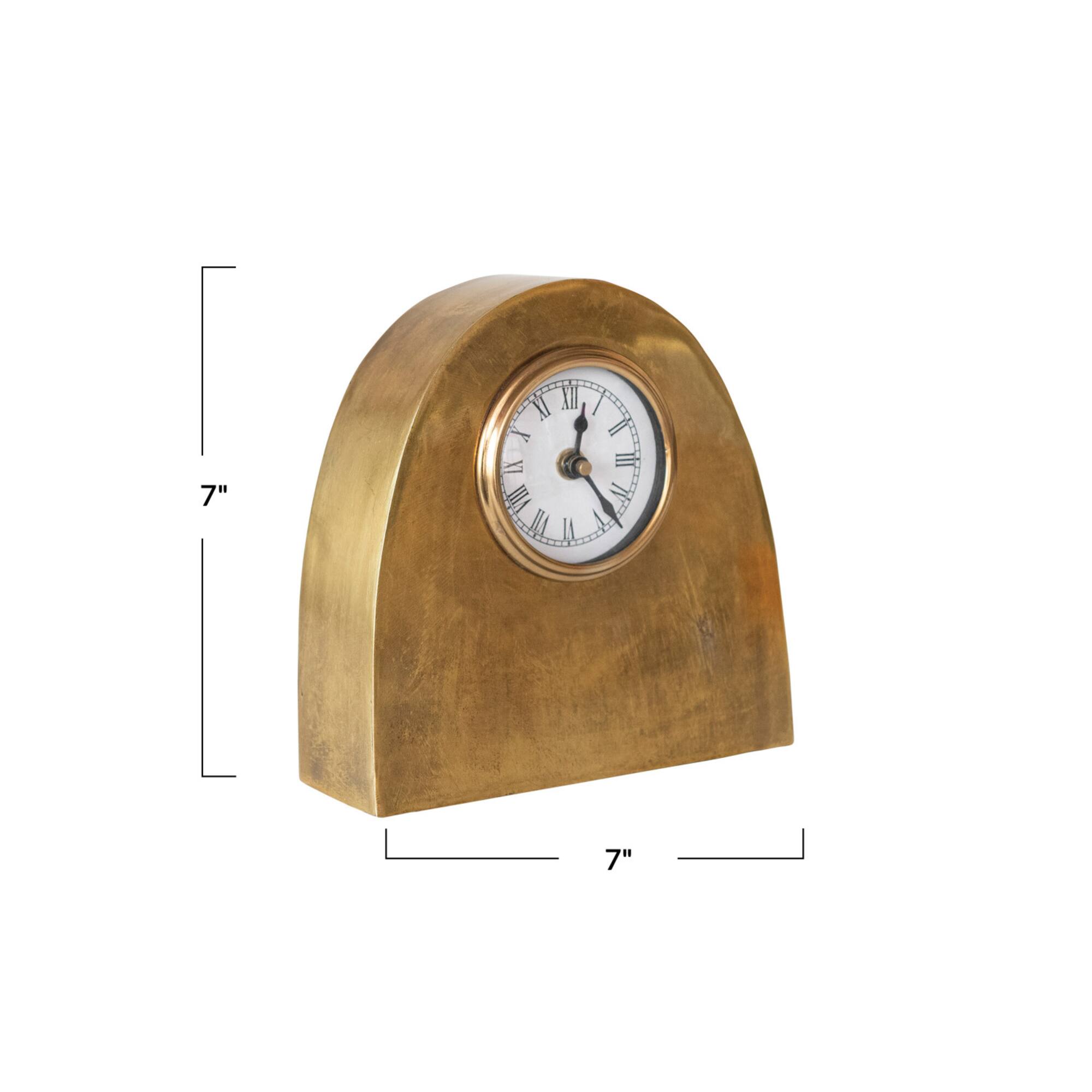 Hello Honey® 7" Antique Gold Metal Mantel Display Clock